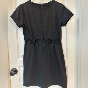 Elegant Black Cut-Out Dress